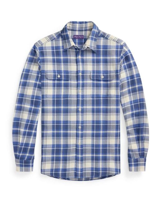 Ralph Lauren Blue Plaid Shirt for men
