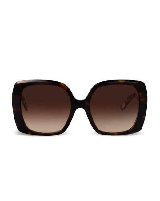 Dolce & Gabbana Zonnebril Met Oversized Montuur in het Brown