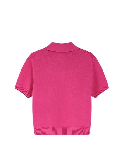 Givenchy Pink Logo-Embroidered Polo Top