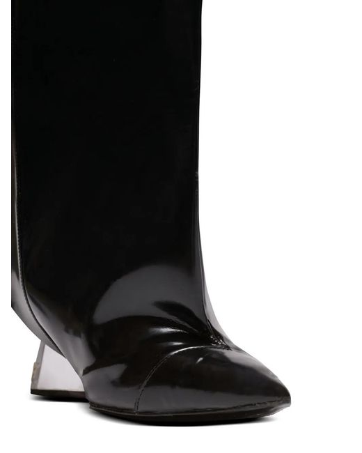 Balmain Black Wedge Pointed-Toe Boots