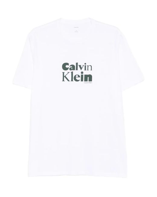 Calvin Klein White Logo-Print T-Shirt for men