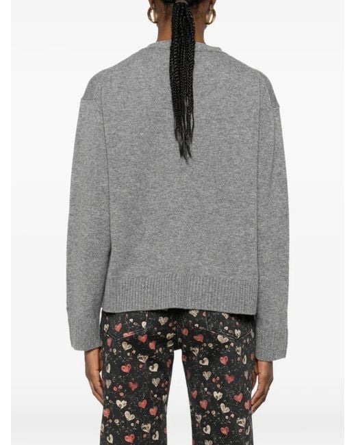 Mc2 Saint Barth Gray Madie V-Neck Pocket Cardigan