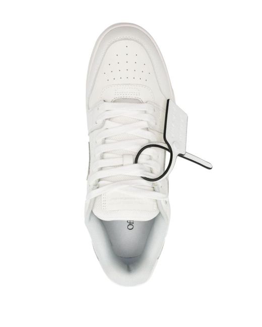 Off-White c/o Virgil Abloh Out Of Office "for Walking" Leren Sneakers in het White voor heren