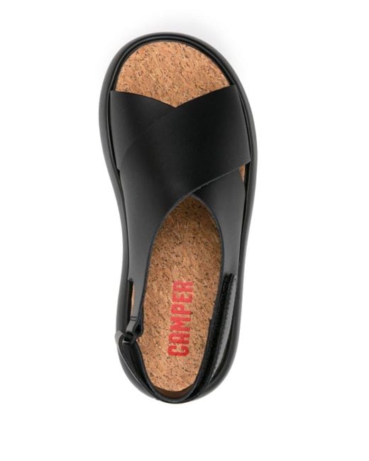 Camper Black Pelotas Flota Leather Sandals
