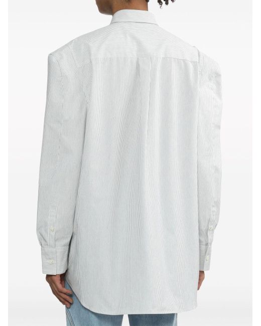 Camisa Robot Shoulder a rayas Doublet de hombre de color White