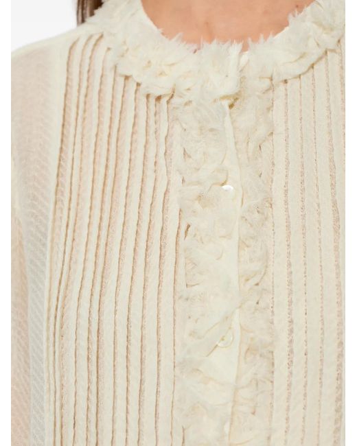 Ulla Johnson Natural Ruffled Blouse