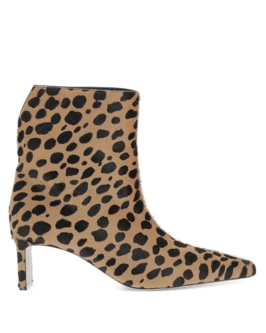 Khaite Brown 55Mm Leopard-Print Ankle Boots