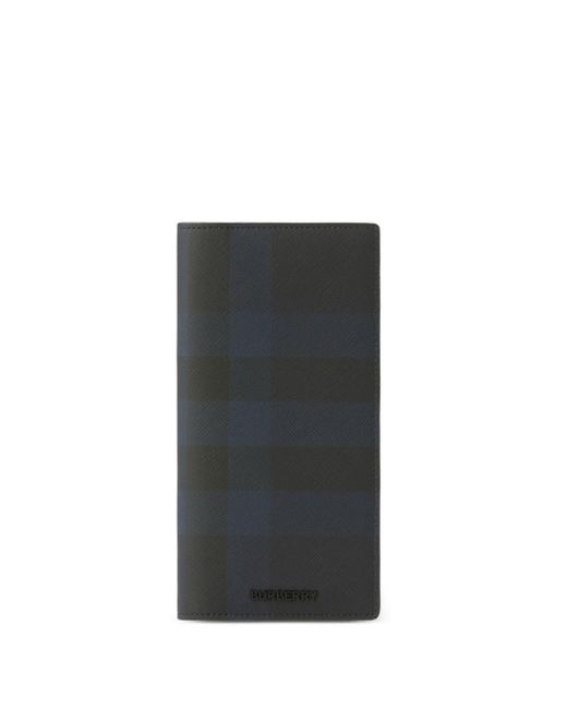 Burberry Black Check-pattern Leather Wallet for men