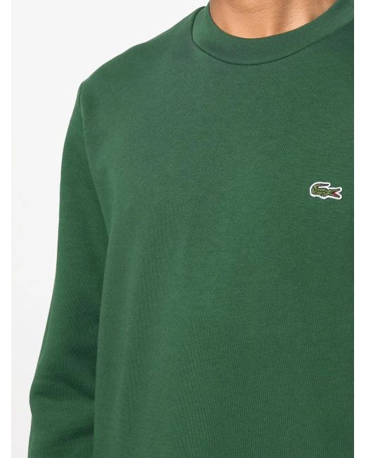 Lacoste Green Fleece Crew Neck Sweatshirt Clothing for men