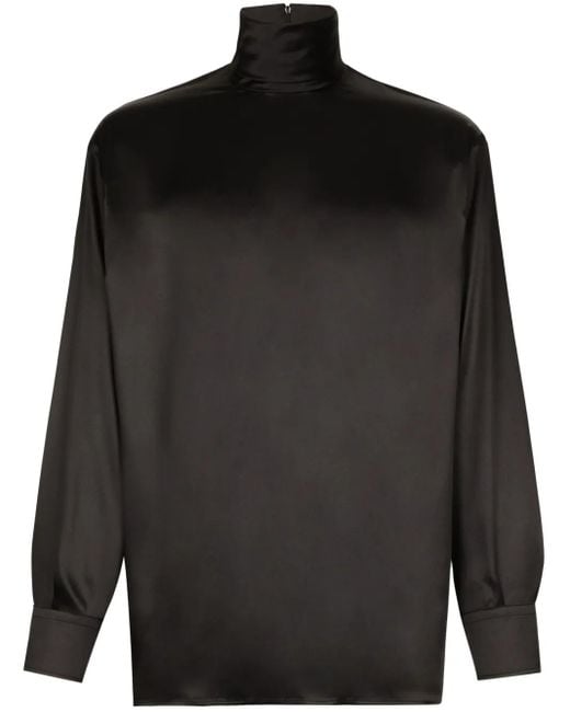 Dolce & Gabbana Black High Neck Shirt for men
