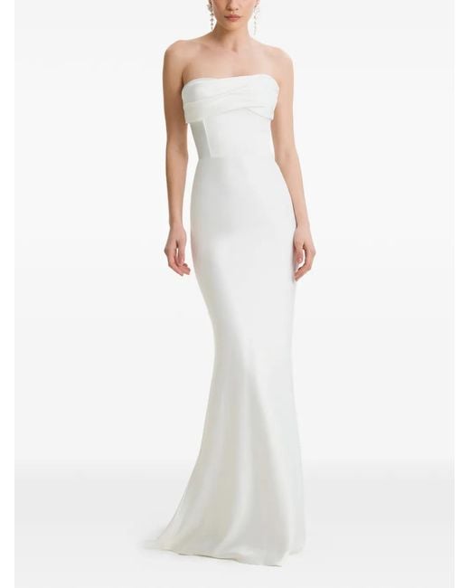 Framboise White Robe-Bustier Lyris À Coupe Longue