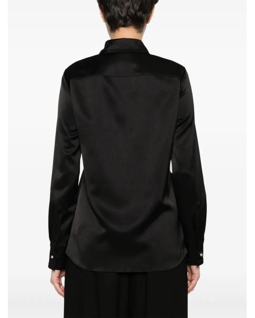 Lanvin Black Long Sleeve Satin Shirt