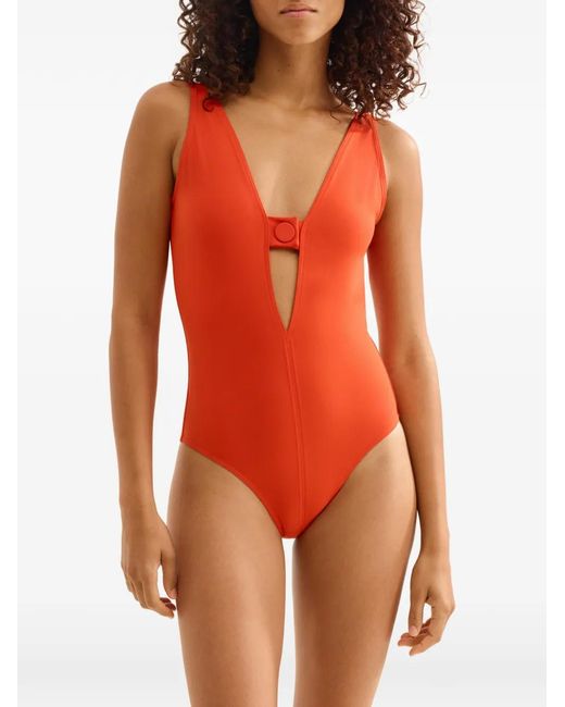 Eres Red V-Neck Swimsuit
