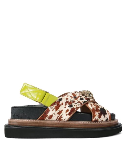 Kurt Geiger Natural 70Mm Orson Cross-Strap Sandals