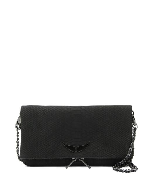 Zadig & Voltaire Schoudertas Met Slangen-Effect En Ketting in het Black