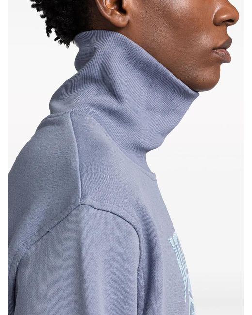 Reebok Blue Logo-Appliqué Roll-Neck Sweatshirt