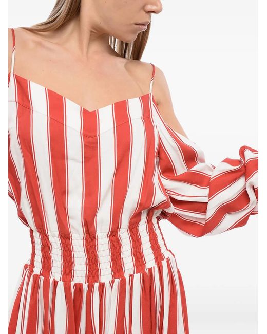 Balmain Red Striped Mini Dress