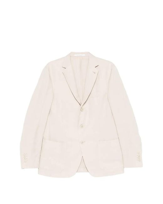 Eleventy White Single-Breasted Blazer for men
