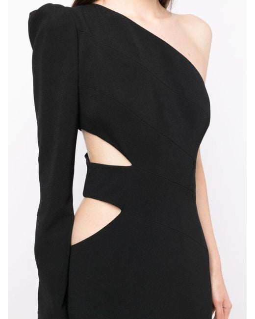 Elie Saab Asymmetrische Maxi-jurk in het Black