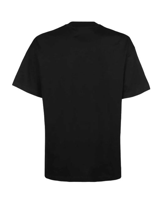 MSGM Black Crocodile-Print Cotton T-Shirt for men