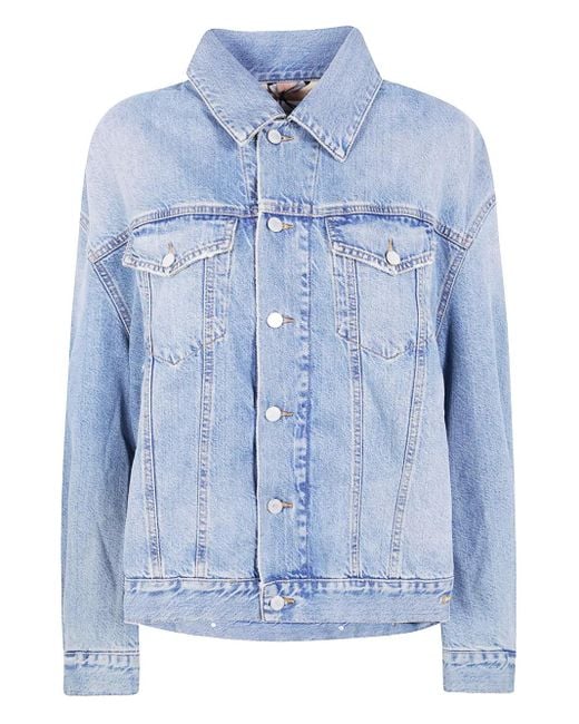 Haikure Blue Button-Fastening Denim Jacket
