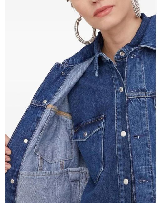 Karl Lagerfeld Blue Logo-Patch Denim Jacket