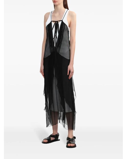 N°21 Black Layered Silk Midi Dress
