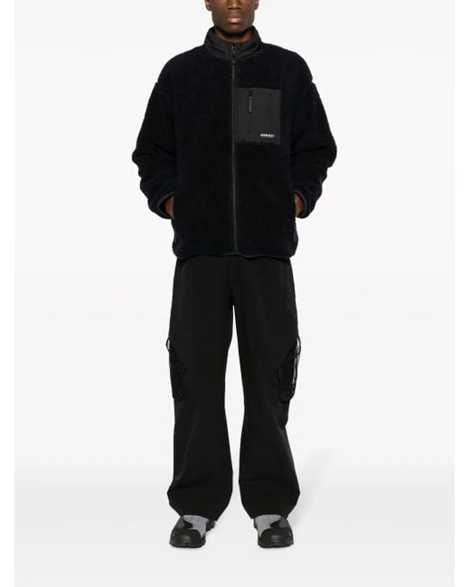 Gramicci Black Logo-Patch Fleece Jacket
