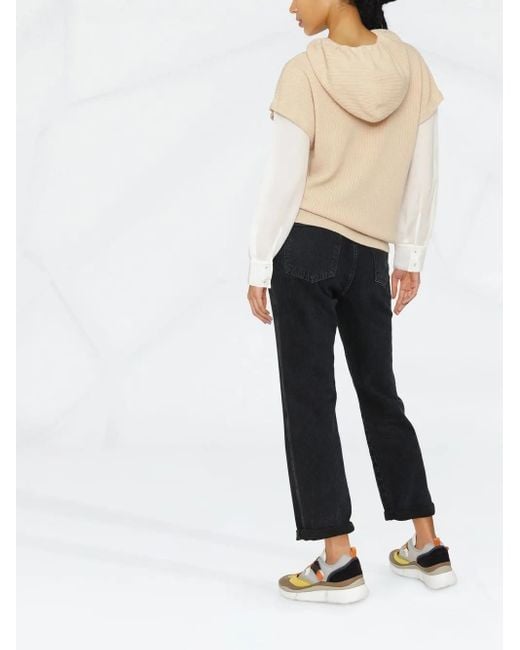 Max & Moi Natural Two-Tone Drawstring Hoodie