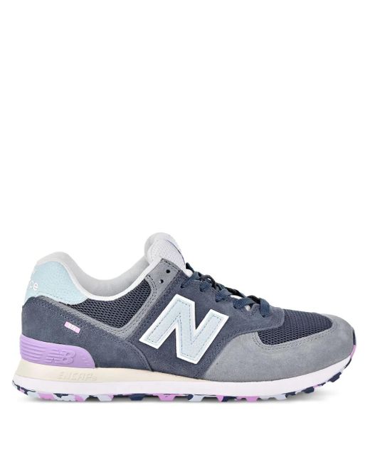 New Balance Blue 574 Suede Sneakers for men