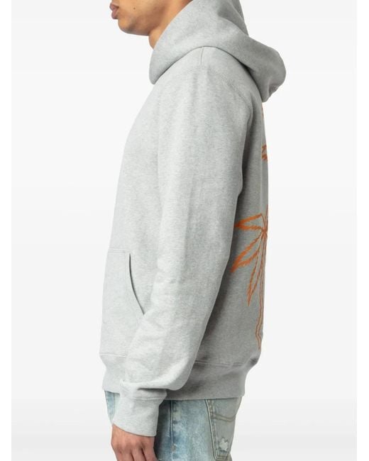 Zadig & Voltaire White Graphic-Print Organic-Cotton Hoodie for men