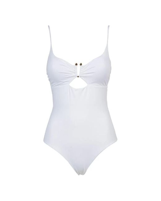 Fisico White Cutout Swimsuit