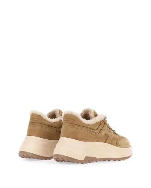 Hogan Natural Hi-Fi Shearling-Trim Sneakers