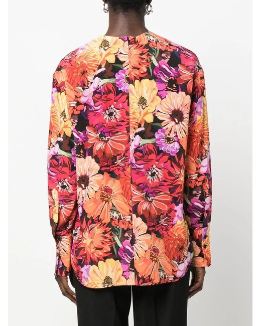 Stella McCartney Pink Floral-print Silk Blouse