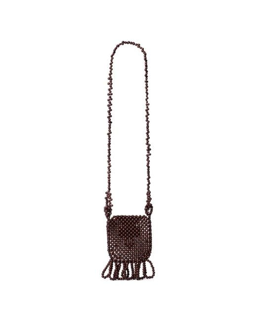 Lemaire White Grigri Beaded Necklace Bag