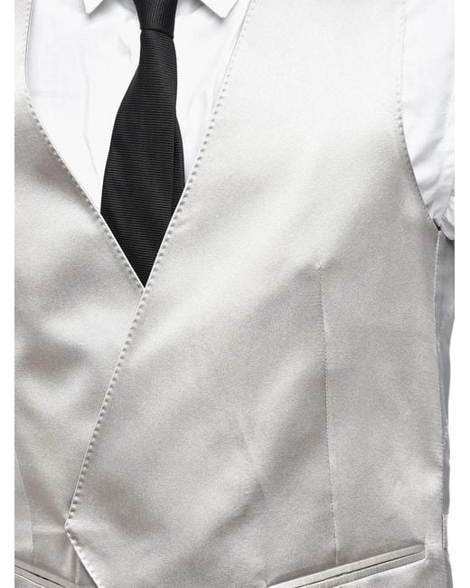 Corneliani White Double-Breasted Silk Waistcoat for men