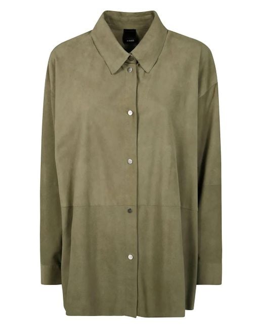 Pinko スエード オーバーシャツ Green