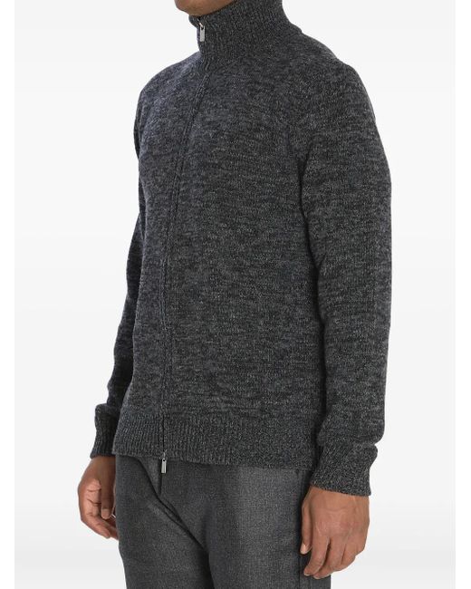 Barena Gray Turtleneck Zip-Front Sweater for men