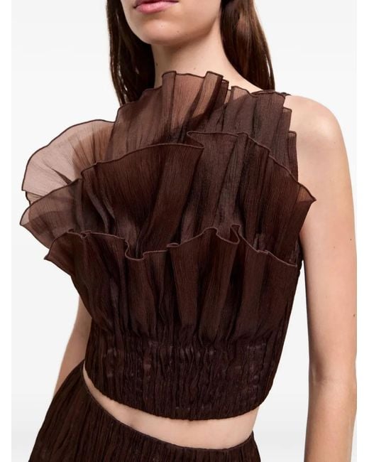 Aje. Brown Leigh Layered Fan Top