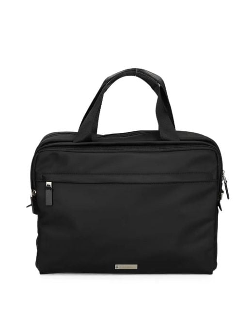 Calvin Klein Black Logo-Plaque Laptop Bag for men
