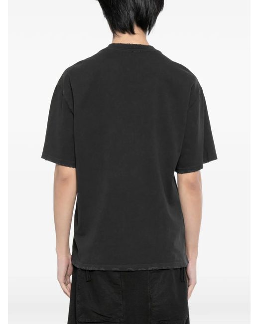 WARMAN Black Graphic-Print T-Shirt for men
