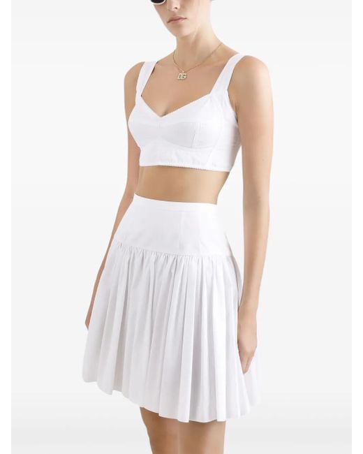Dolce & Gabbana Flared Mini-Rok in het White
