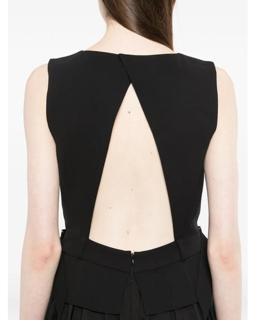 Karl Lagerfeld Black Robe Mi-Longue À Taille Ceinturée