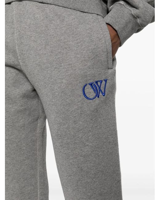 Off-White c/o Virgil Abloh Gray Off- Logo-Embroidered Track Pants