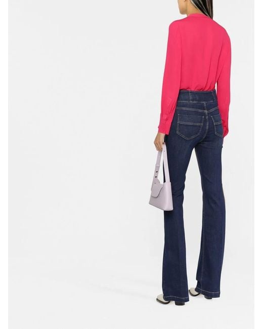 Elisabetta Franchi Blue High-Rise Flared Jeans