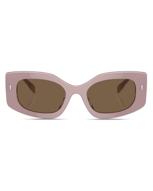 Tory Burch Brown Miller Rectangle-frame Sunglasses