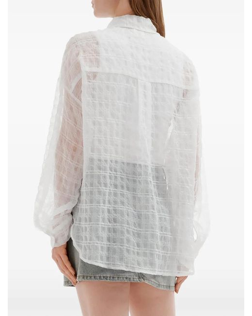 B+ AB White Chest-Pocket Long-Sleeve Shirt