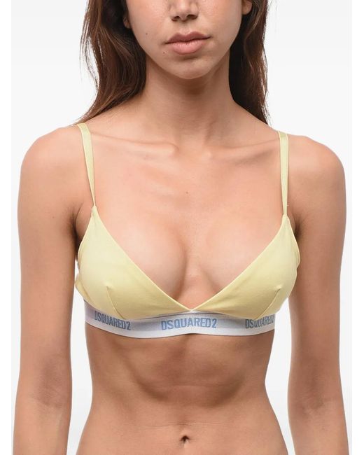 Sujetador Triangular Con Letras Del Logo DSquared² de color Green