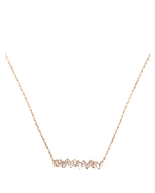 Suzanne Kalan White 18Kt Diamond Bar Necklace