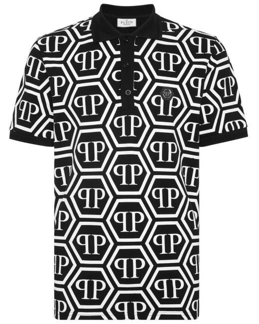 Polo en coton à logo imprimé Philipp Plein pour homme en coloris Black